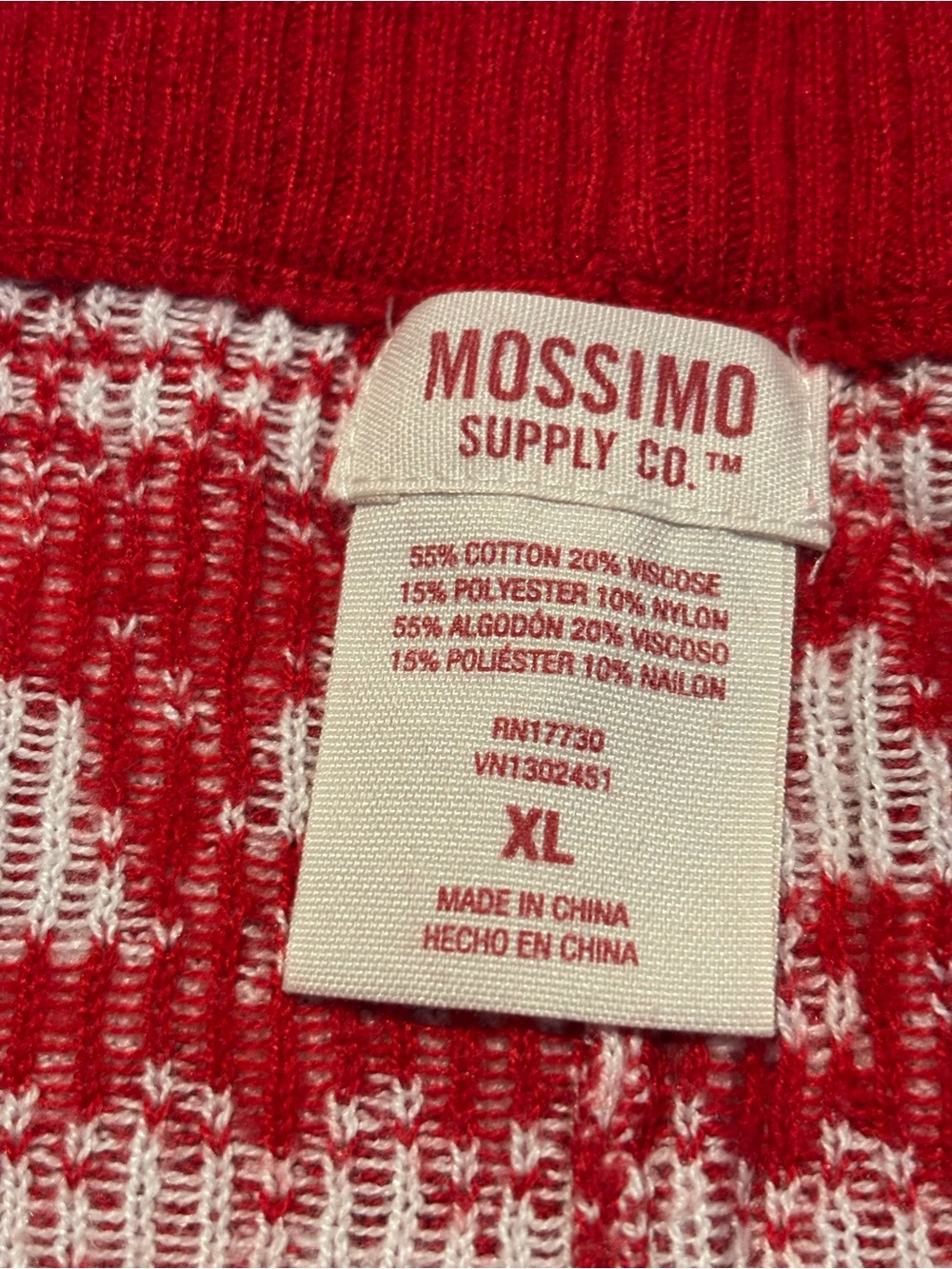 Mossimo Supply Co. Red and White Knit Lounge Pants - Picture 2 of 5